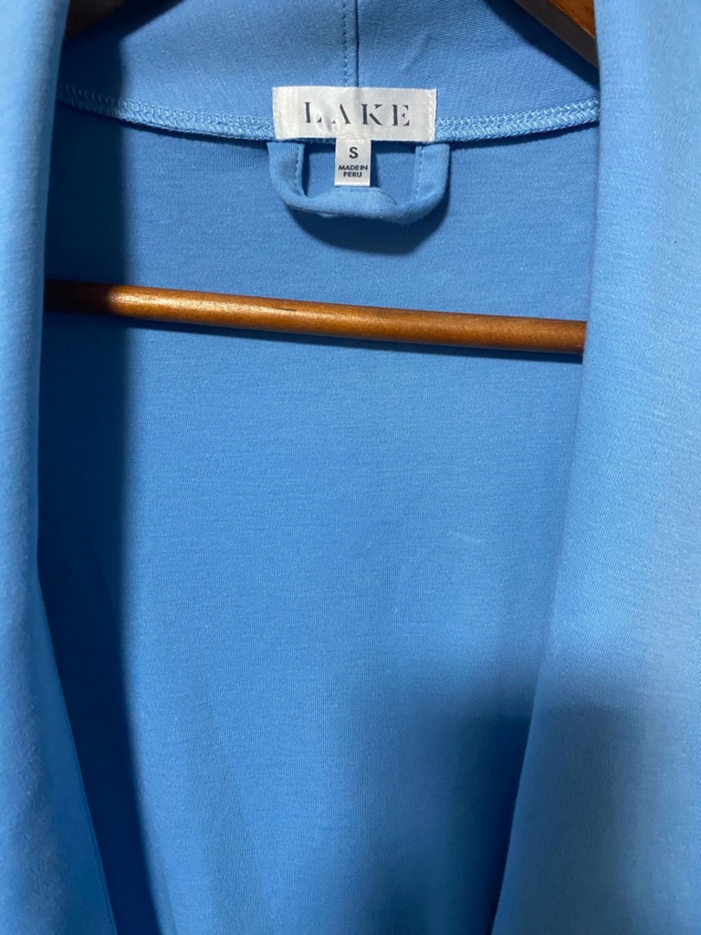 LAKE Pima Scallop Robe - Light Blue - Picture 6 of 6
